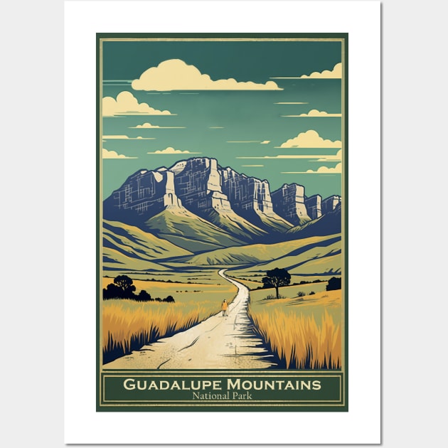 Guadalupe Mountains National Park Travel Poster Wall Art by GreenMary Design